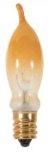 Satco Products Inc. S3243 - 7.5 Watt CA5 Incandescent; Yellow; 1500 Average rated hours; 35 Lumens; Candelabra base; 120 Volt