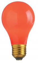 Satco Products Inc. S4984 - 60 Watt A19 Incandescent; Ceramic Red; 2000 Average rated hours; Medium base; 130 Volt