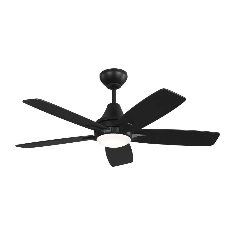 Lowden 44 LED Ceiling Fan in Midnight Black with Midnight Black / American Walnut Reversible Blades