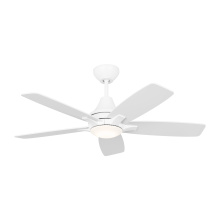 Generation Lighting 5LWDR44RZWD - Lowden 44 LED Ceiling Fan in Matte White with Matte White Blades and Light Kit