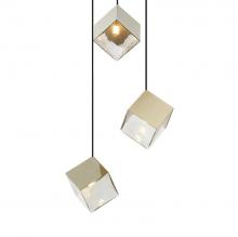 Matteo Lighting C30503CG - 3 LT D16.4" "Cube" Champagne Gold Chandelier