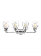 Generation Lighting 4414504-05 - Belton transitional 4-light indoor dimmable bath vanity wall sconce in chrome silver finish with cle