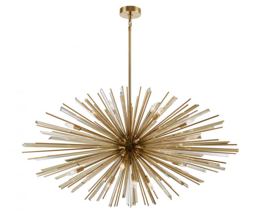 Palisades Ave. 60" Chandelier in Aged Brass