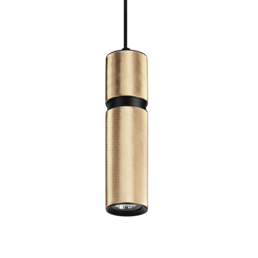 Cicada 1 Light Pentant Knurled Brass With Black