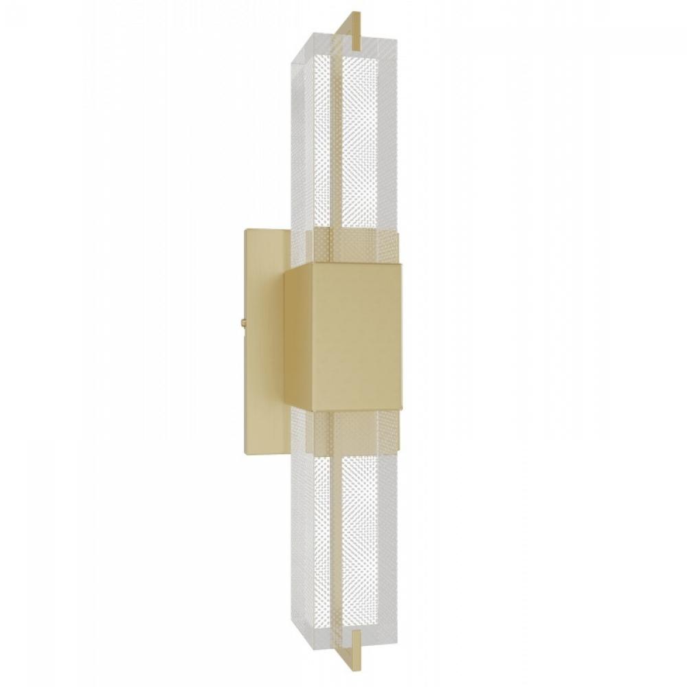 The Original Glacier Avenue 17"  Wall Sconce in Brushed Brass with Snow Crystal