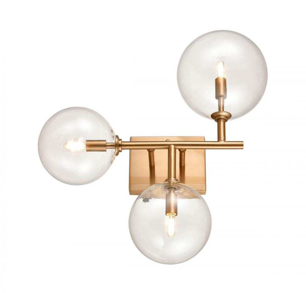 Delilah 18" Wall Sconce in Aged Brass with Clear Glass