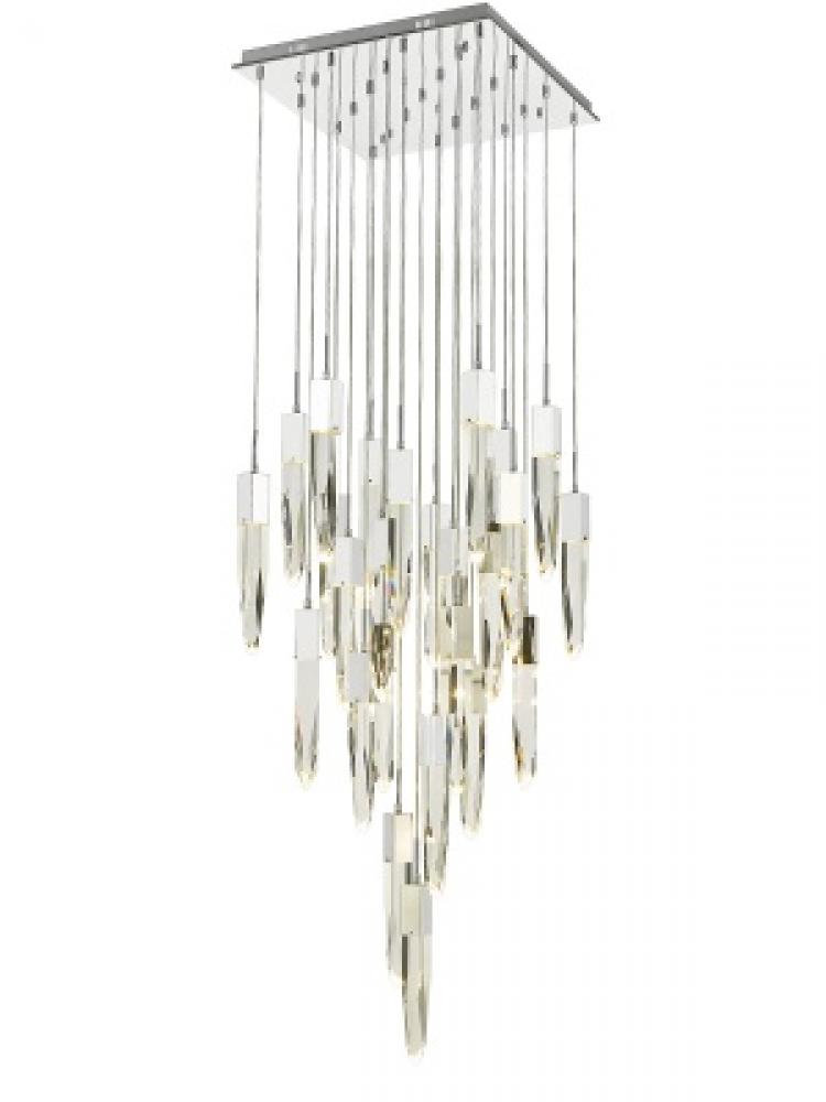 Aspen Collection 25 Light Clear Crystal Multi Port Pendant