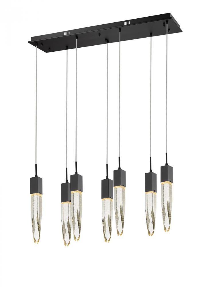 Aspen Collection 7 Light Bubbled Crystal Multi Port Pendant