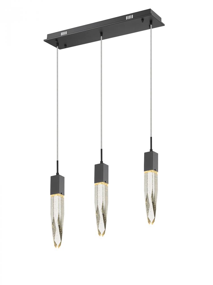 Aspen Collection 3 Light Bubbled Crystal Multi Port Pendant