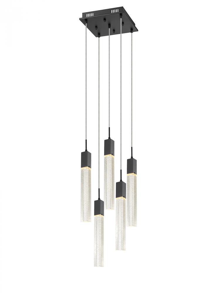 The Original Glacier Collection 5 Light Bubbled Crystal Multi Port Pendant
