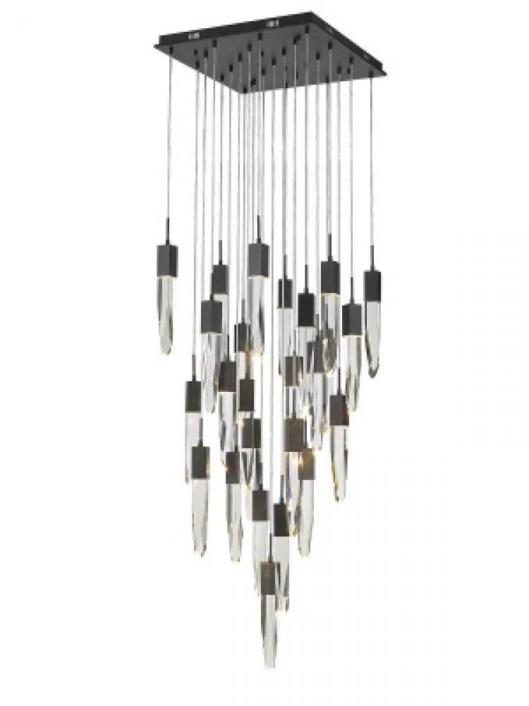 Aspen Collection 25 Light Clear Crystal Multi Port Pendant