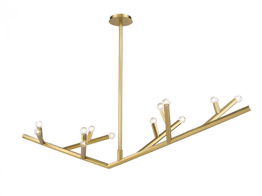 The Oaks 71" Linear Chandelier in Brushed Brass