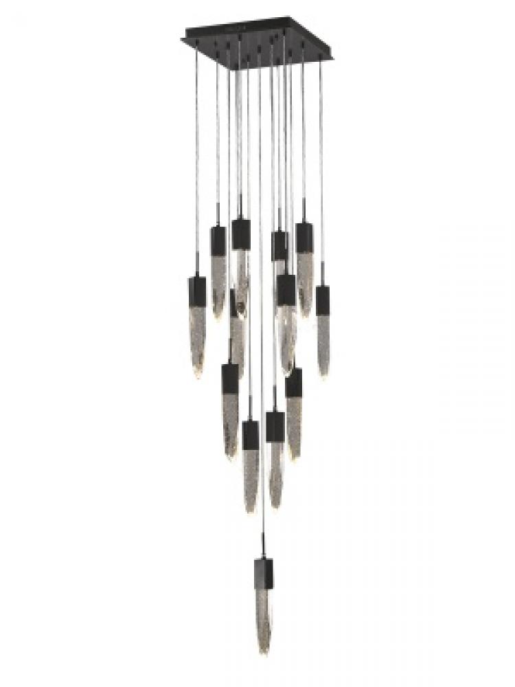 Aspen Collection 13 Light Bubbled Crystal Multi Port Pendant