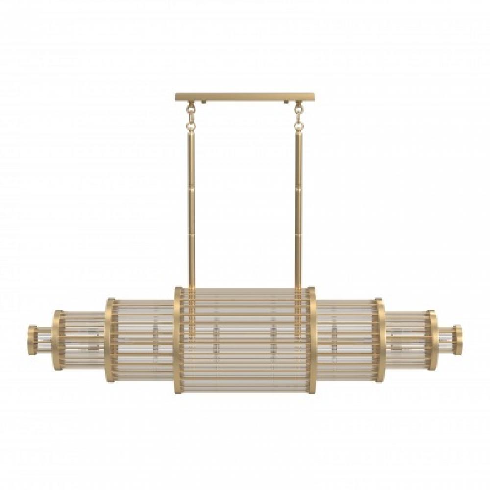 Waldorf Metal And Glass Rod Linear Chandelier