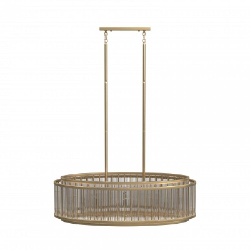 Waldorf Metal And Glass Rod Oval Chandelier