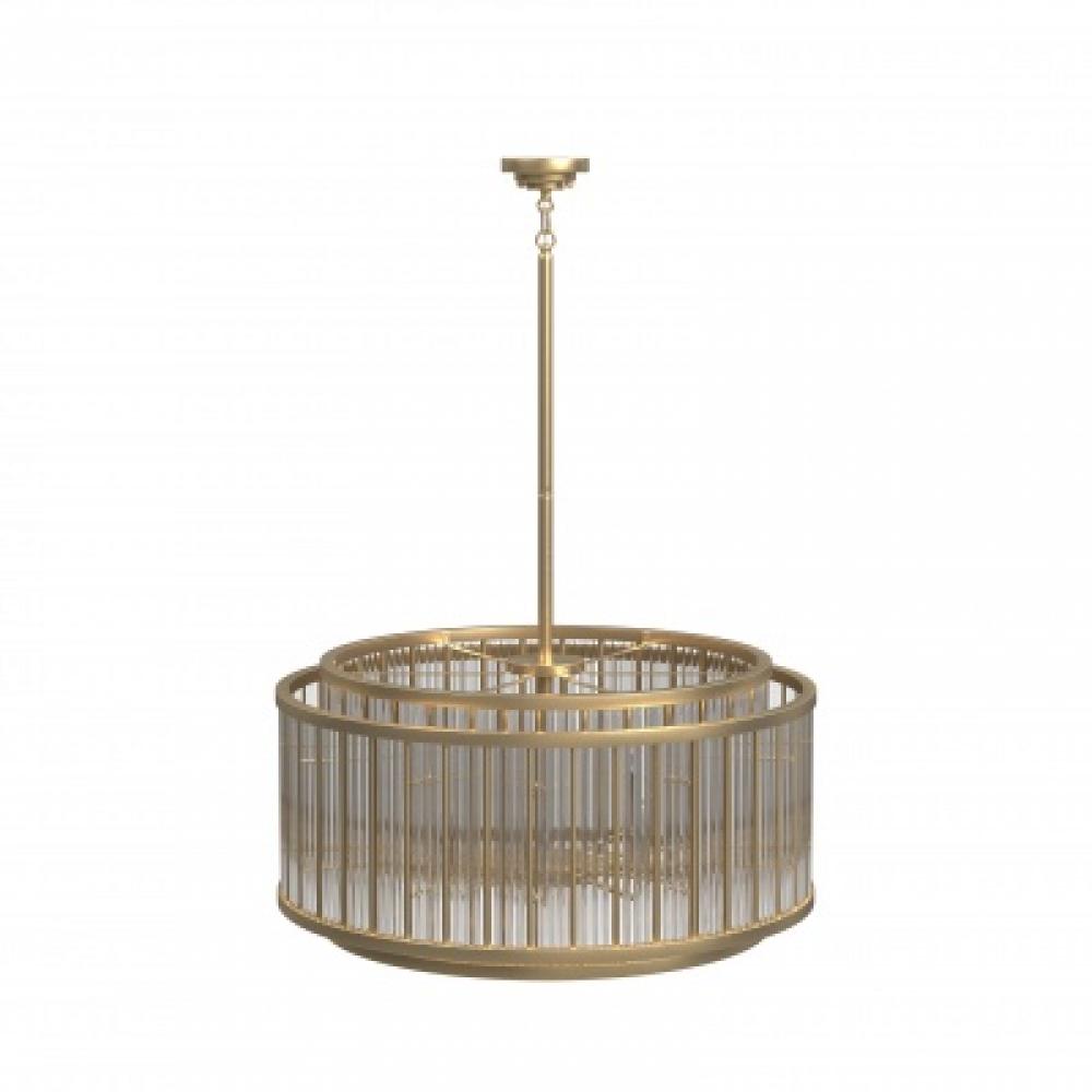 Waldorf Metal And Glass Rod Round Chandelier