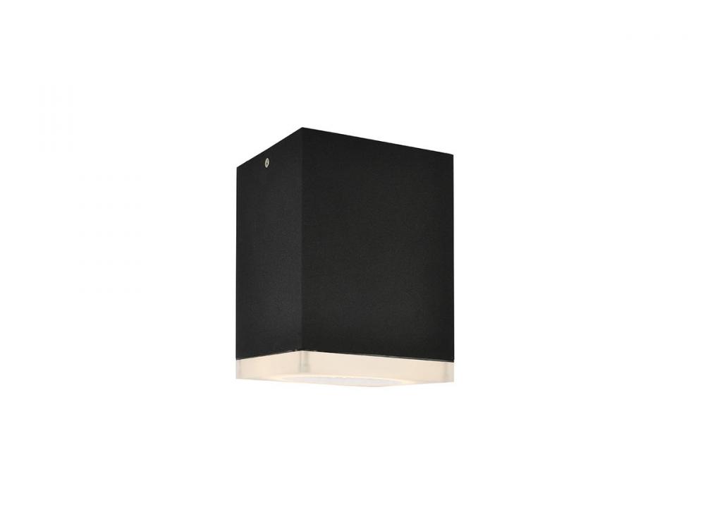 Avenue Outdoor 7" Flush Mount Sconce in Black