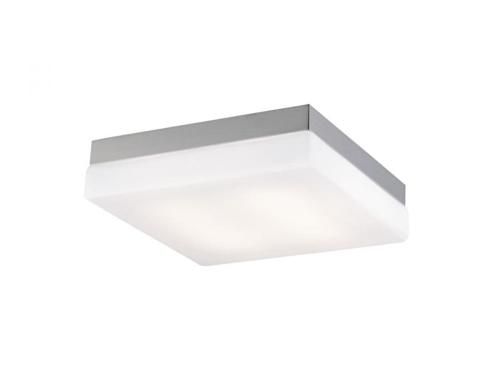 Cermack St. 9" Square Flush Mount  in Brushed Brass with White Glass