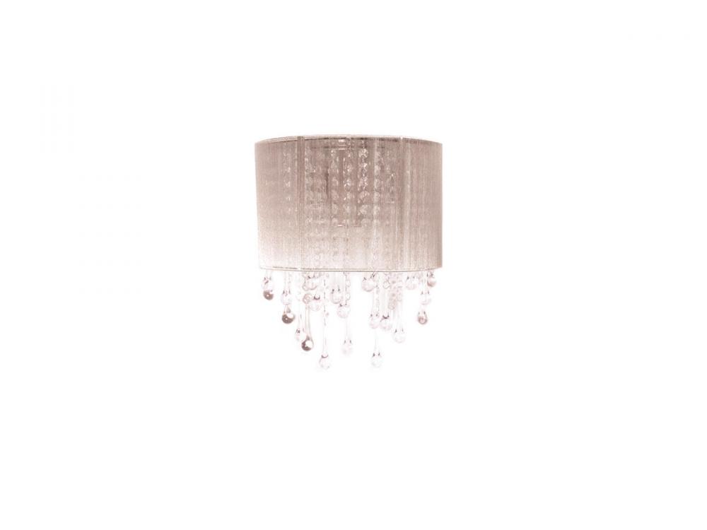 Beverly Drive Taupe Silk String And Crystal Wal Sconce