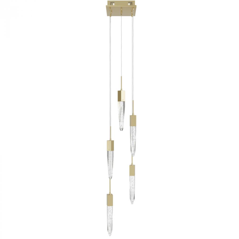 Aspen Collection 5 Light Bubbled Crystal Multi Port Pendant