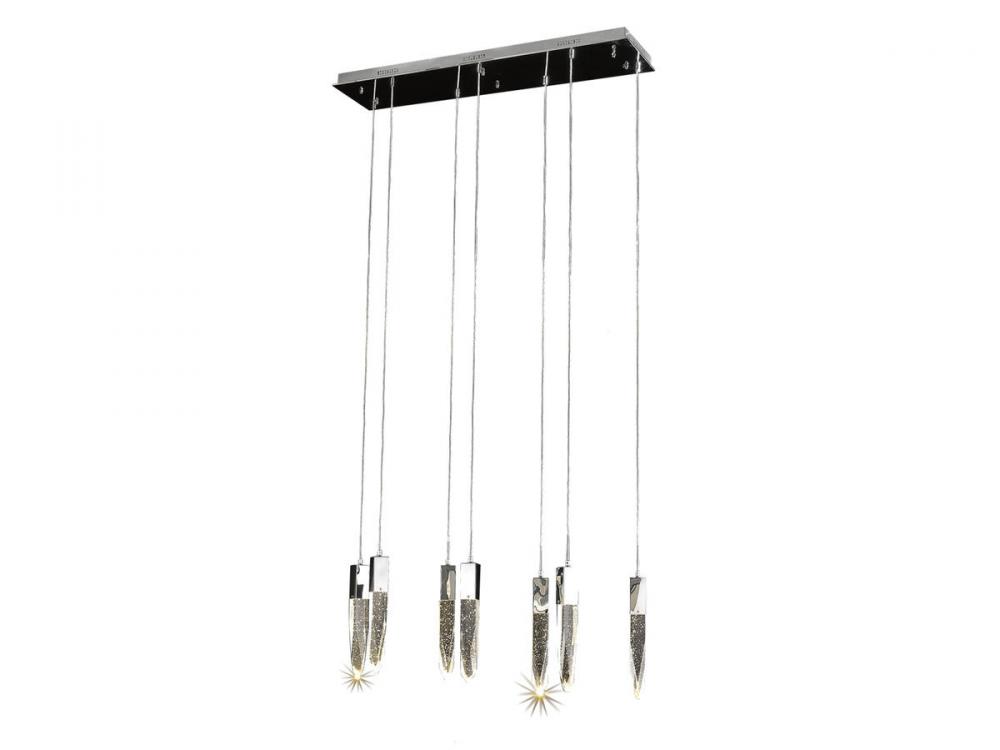 Aspen Collection 7 Light Bubbled Crystal Multi Port Pendant