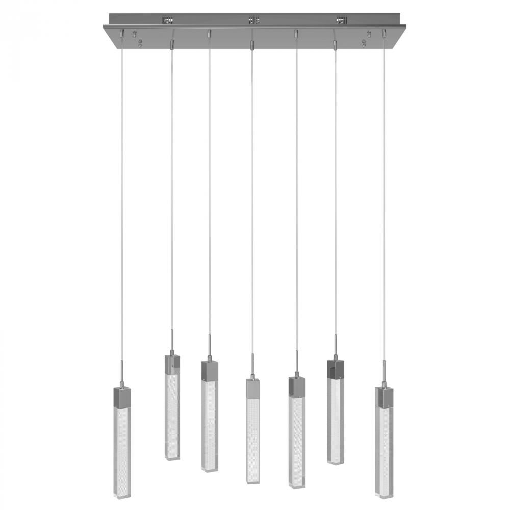 The Original Glacier Collection 7 Light Multi Pendant in Polished Chrome with Snow Crystal