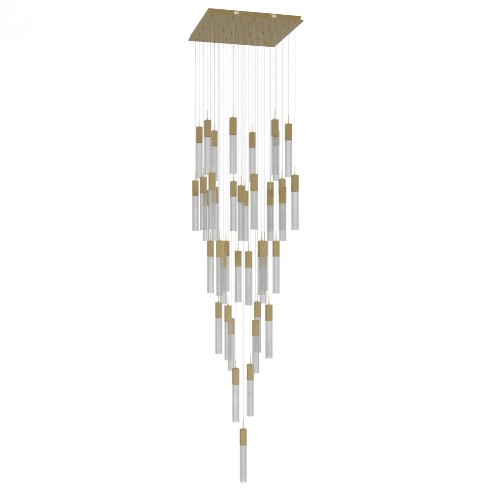 The Original Glacier Collection 41 Light Multi Pendant in Brushed Brass with Snow Crystal