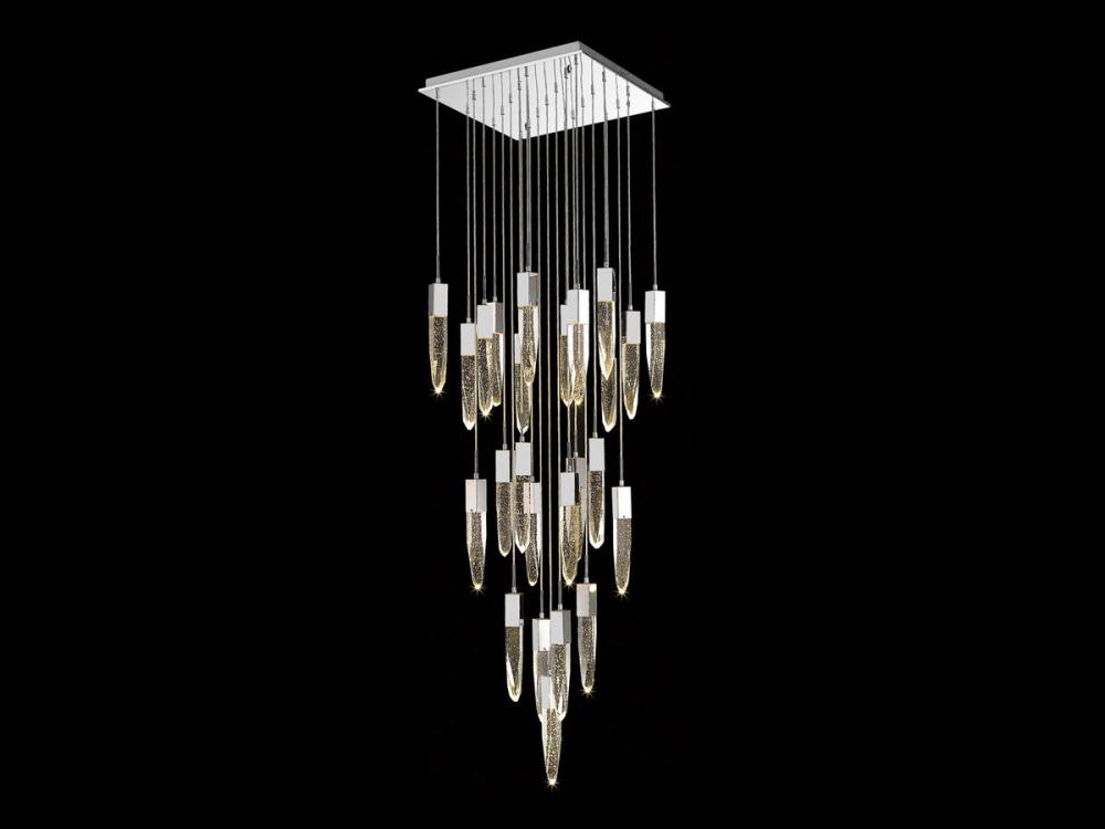 Aspen Collection 25 Light Bubbled Crystal Multi Port Pendant
