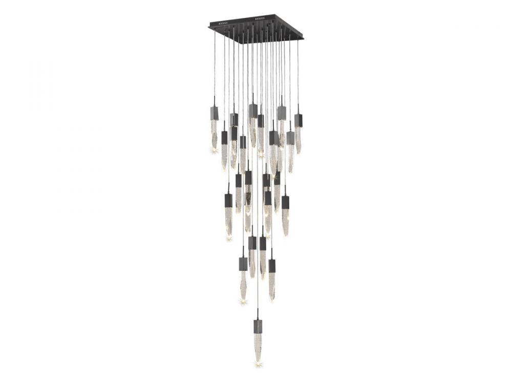 Aspen Collection 25 Light Bubbled Crystal Multi Port Pendant