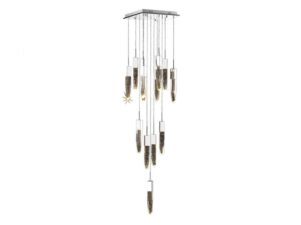 Aspen Collection 13 Light Bubbled Crystal Multi Port Pendant