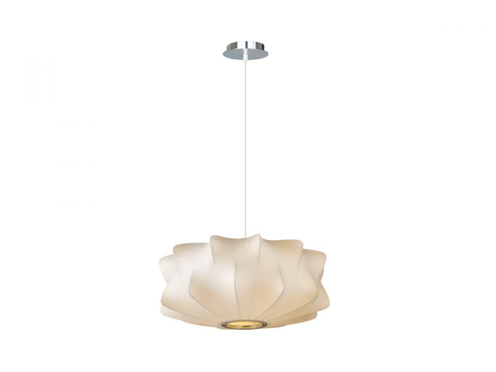 Melrose Pl. White Fabric Pendant Like Hanging Fixture