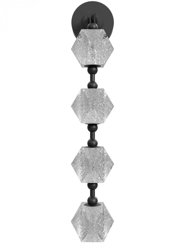 Beluga 28" Wall Sconce in Black with Faceted Acrylic Spheres