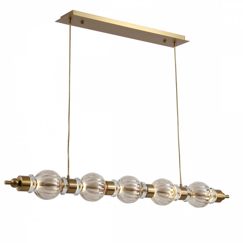 Avra 48" Linear Pendant In Aged Brass