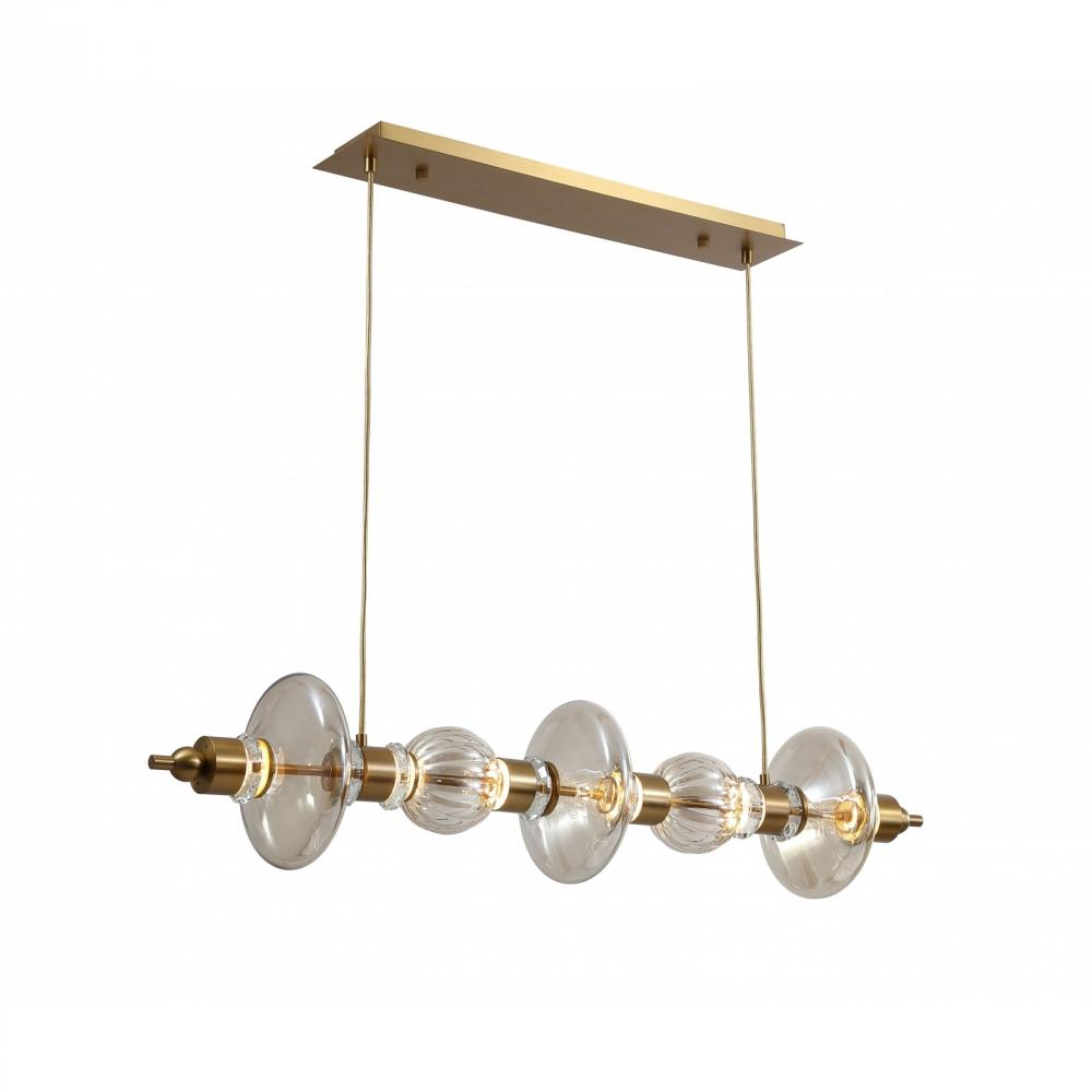 Avra 45" Linear Pendant In Aged Brass