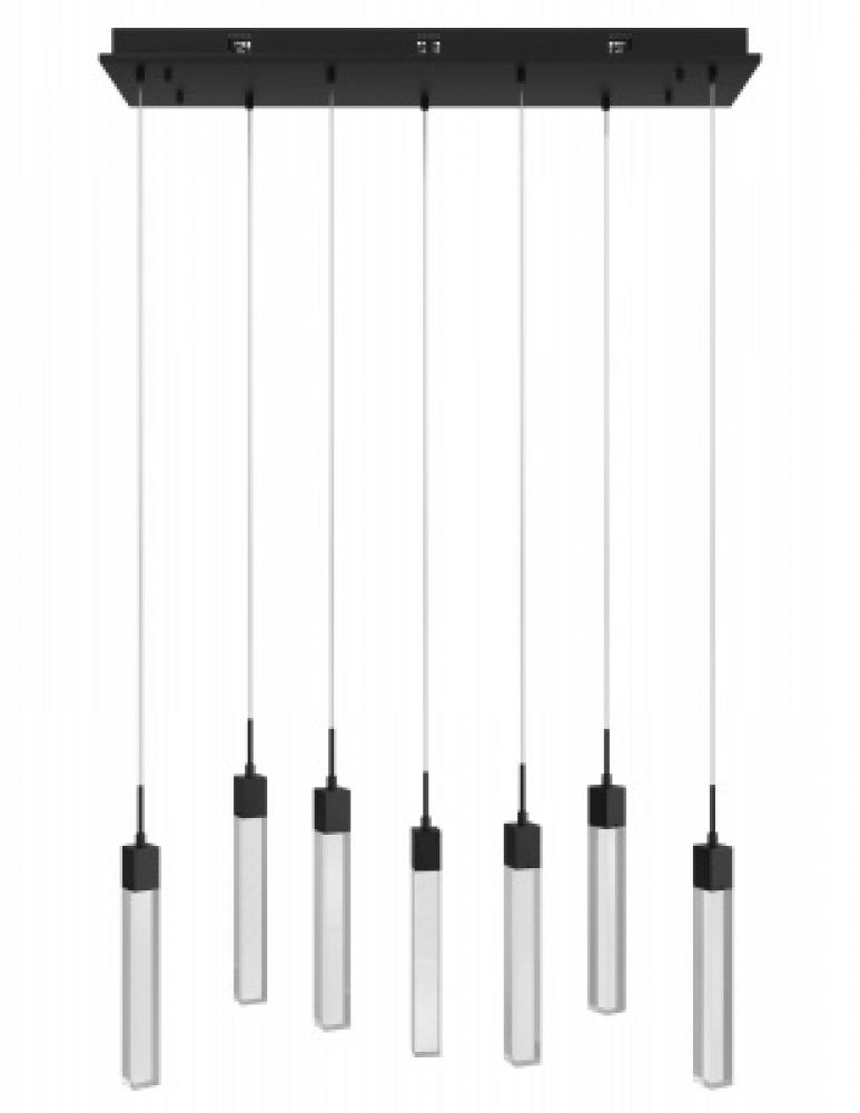 The Original Glacier Collection 7 Light Multi Pendant in Brushed Brass with Snow Crystal