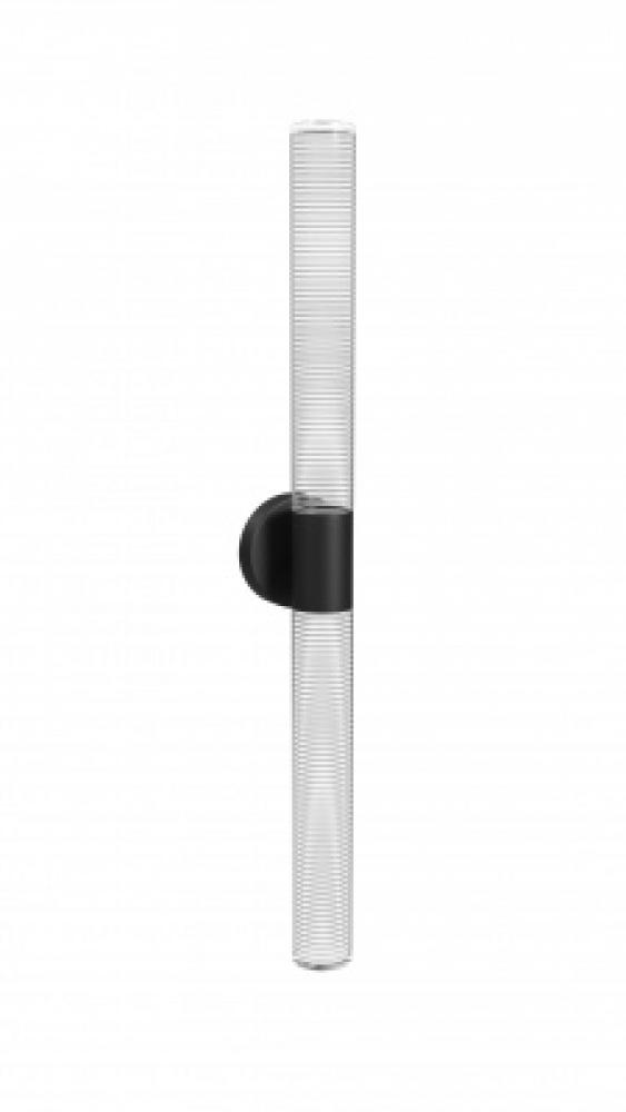 The Strand 34" LED Laser Cut Spiral Glass Wall Sconce in Black
