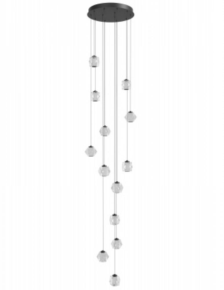 Beluga 13-Light Multi Pendant in Black with Acrylic Faceted Spheres