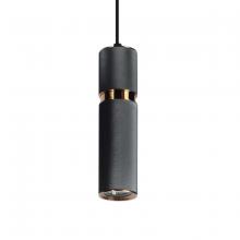 Avenue Lighting HF1074-DGY - Cicada 1 Light Pentant Knurled Dark Grey With Brass