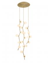 Avenue Lighting HF4824-WHT - Hampton 24-Light Multi Pendant in Brushed Brass with White Glass