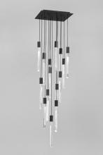 Avenue Lighting HF5415-BLK - Alpine 15-Light Multi Pendant in Black with White Marbelized Glass