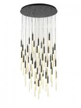 Avenue Lighting HF2051-FR-BK - Main Street  51 Light Multi Pendant in Black with Frosted Glass