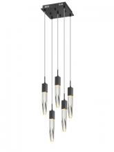 Avenue Lighting HF1900-5-AP-BK-C - Aspen Collection 5 Light Clear Crystal Multi Port Pendant