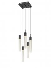 Avenue Lighting HF1900-5-GL-BK - The Original Glacier Collection 5 Light Bubbled Crystal Multi Port Pendant