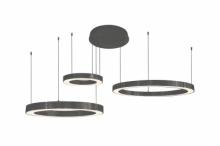 Avenue Lighting HF4443-BK - Aria 59" LED 3-Ring Multi Pendant in Polished Black Gunmetal Chrome