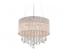 Avenue Lighting HF1500-SLV - Beverly Dr. Round Silver Silk String Shade And Crystal Dual Sconce