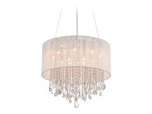 Avenue Lighting HF1500-WHT - Beverly Dr. Round White Silk String Shade And Crystal Dual Sconce