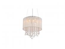 Avenue Lighting HF1501-WHT - Beverly Dr. Round White Silk String Shade And Crystal Dual Sconce