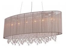Avenue Lighting HF1503-TP - Beverly Dr. Oval Taupe Silk String Shade And Crystal Dual Sconce Chandelier