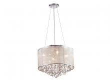 Avenue Lighting HF1504-SLV - Riverside Dr. Round Silver Organza Silk Shade And Crystal Dual Sconce