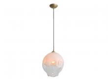 Avenue Lighting HF8142-BB-WH - Sonoma Ave. 1 Light White And Clear Globe Pendant